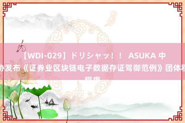 【WDI-029】ドリシャッ！！ ASUKA 中证协发布《证券业区块链电子数据存证驾御范例》团体程序