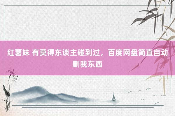 红薯妹 有莫得东谈主碰到过,百度网盘简直自动删我东西