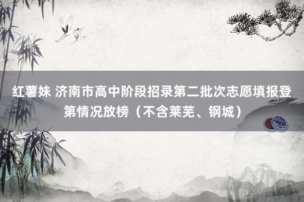 红薯妹 济南市高中阶段招录第二批次志愿填报登第情况放榜（不含莱芜、钢城）