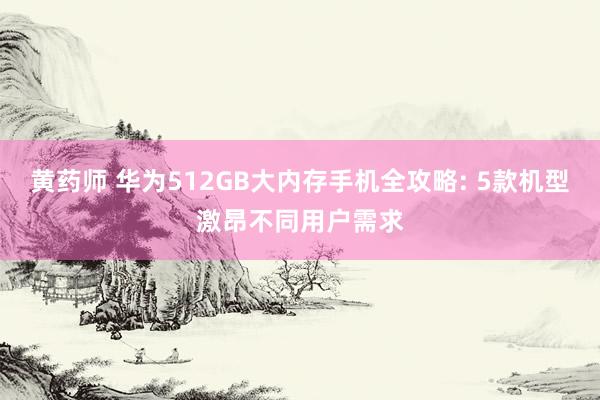 黄药师 华为512GB大内存手机全攻略: 5款机型激昂不同用户需求