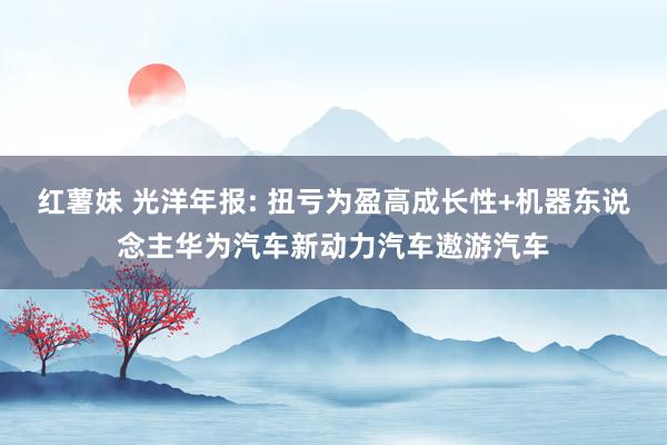红薯妹 光洋年报: 扭亏为盈高成长性+机器东说念主华为汽车新动力汽车遨游汽车