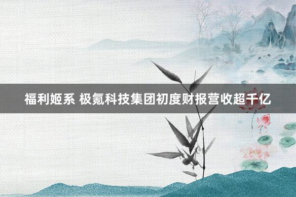 福利姬系 极氪科技集团初度财报营收超千亿